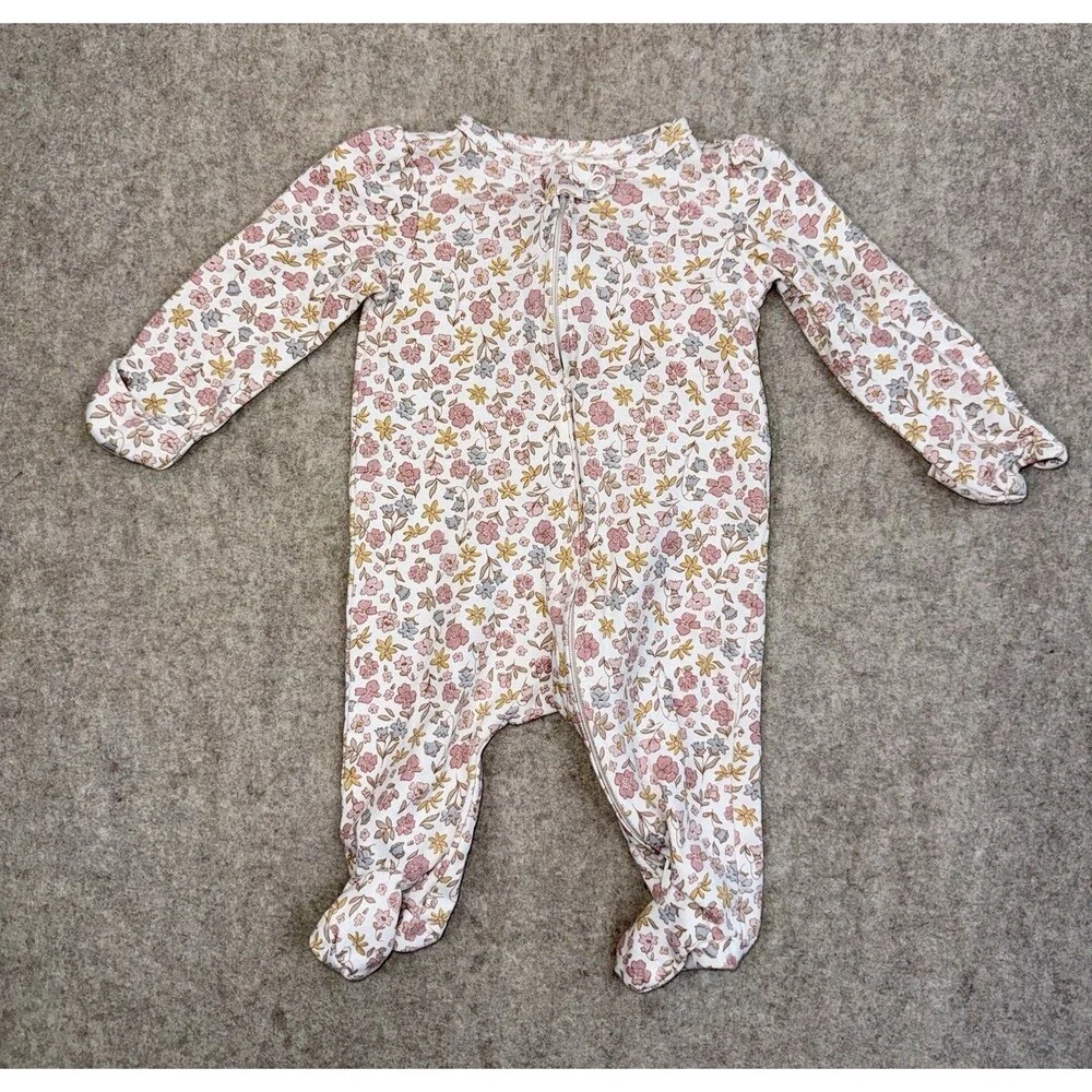 Carters Baby Girl 3 Month Floral Sleeper 2 Way Zipper